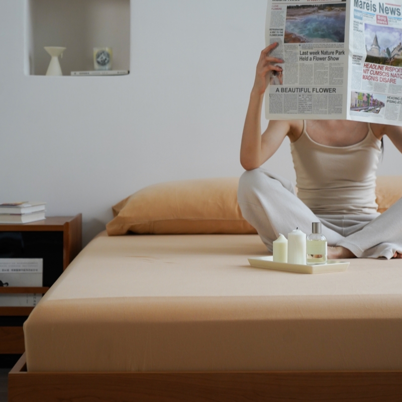 A类莫兰迪色单件床单床笠式床品