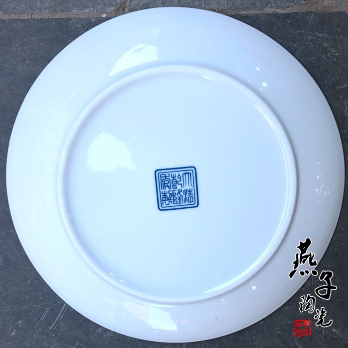 훌륭한 가치 JINGDEZHEN 도자기 파란색과 흰색 장식 도자기 접시 앉아 접시 교수형 접시 꽃 벽 장식 접시 장식품