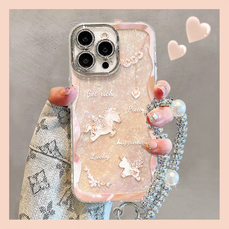 水晶小马适用苹果17/16promax手机壳vivo华为荣耀oppo小米15新款高级感小众保护套mate80pro新品巨好看女外壳