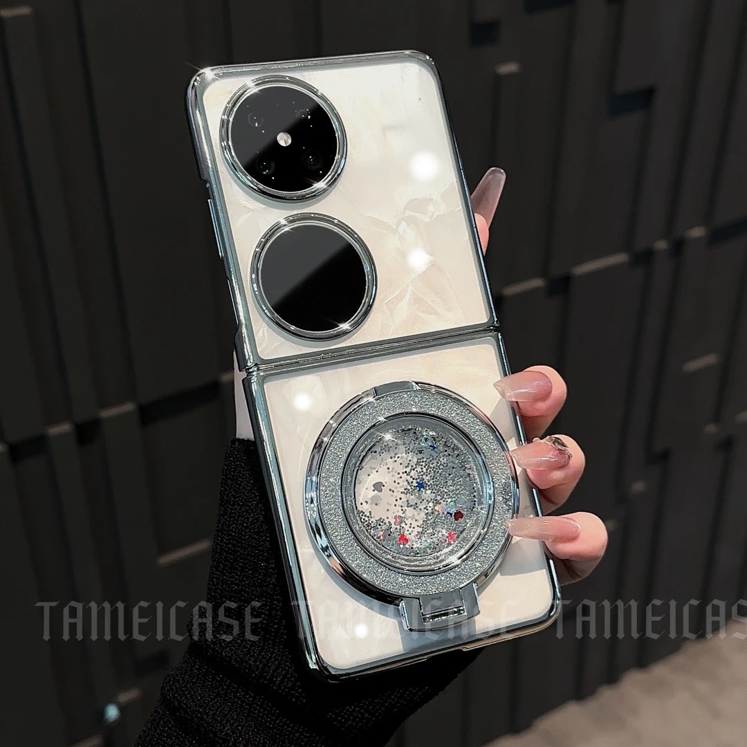 电镀银折叠机高品质支架壳适用华为pocket2手机壳pockets折叠屏新款简约超透p50pocket2025网红爆款手机套