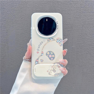 熊猫磨砂彩银壳适用荣耀magic7pro手机壳6pro新款2026网红爆款创意保护套5pro防摔女款带支架简约可爱外壳