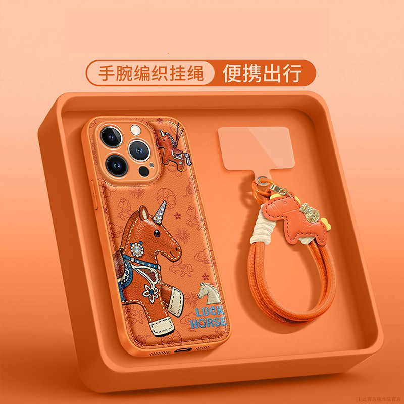 皮革小马气垫壳适用苹果华为荣耀OPPOvivo小米17Promax手机壳Mate80Pro超好看独特保护套Reno15pro高级感外壳