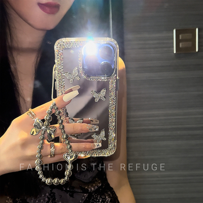 适用苹果15补妆镜手机壳