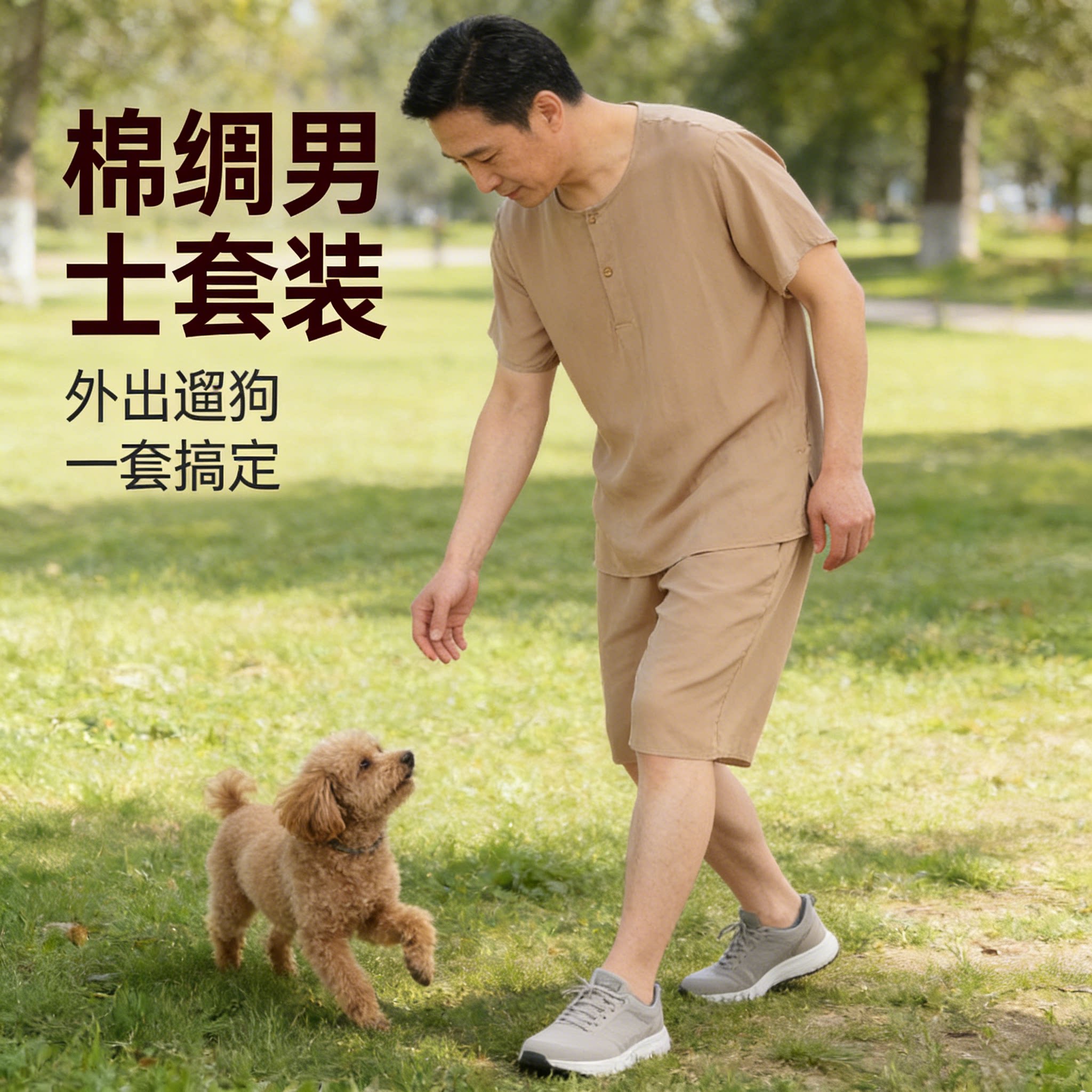 男睡衣短袖中裤套中老年夏季家居绵绸套加肥加大人造棉棉绸睡衣套