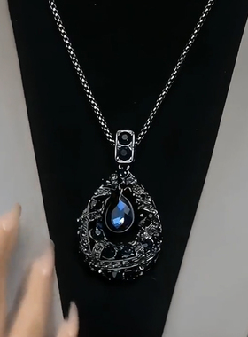 复古奢华倾城水滴之恋长款毛衣链