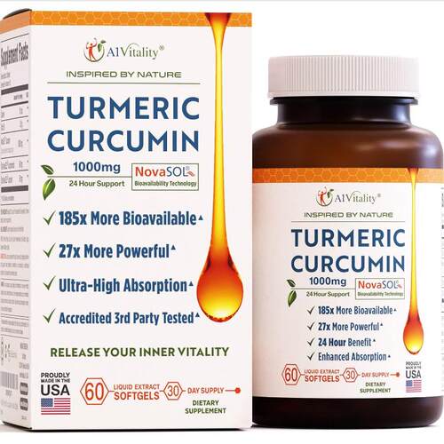 美国代购A1 Vitality Turmeric Curcumin NovaSOL Supplements