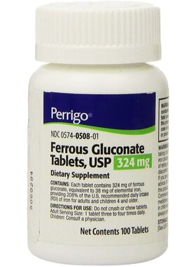 美国代购PADDOCK LABORATORIES Ferrous Gluconate Tablets