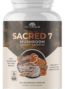 美国代购Naturealm Sacred 7 Mushroom Extract Capsules - Chaga