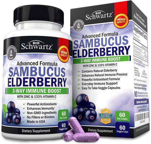 美国代购Elderberry with Zinc and Vitamin C for Adults - Immu