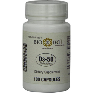 美国代购Bio-Tech Pharmacal D3-50, 100 Capsules Supports Bone