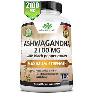 2100 100 美国代购 Capsules Ashwagandha Vegan Pure Organic