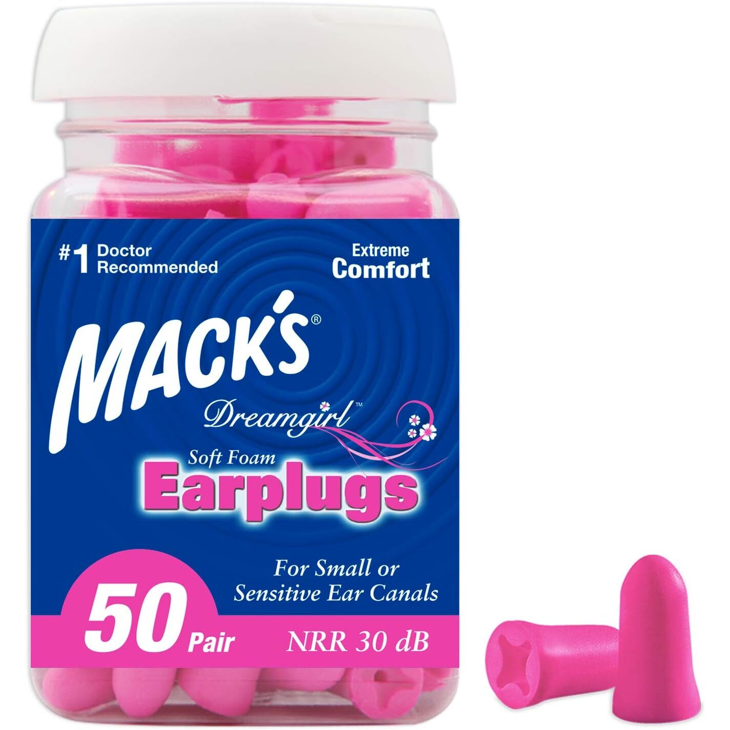 美国代购Macks Dreamgirl Soft Foam Earplugs 50 Pair Pink