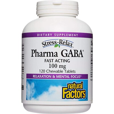 美国代购Stress-Relax Chewable Pharma GABA 100 mg by Naturala