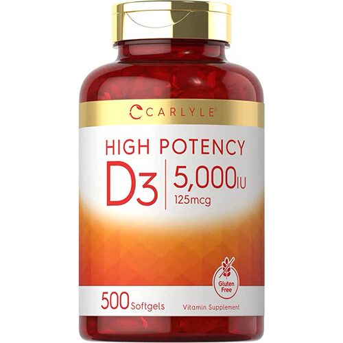 Vitamin D3 5000 IU Value Size 500 Softgels