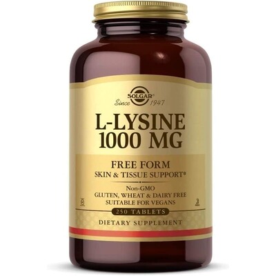 美国代购Solgar LLysine 1000mg 250Tablets Enhanceda