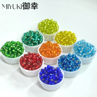 MIYUKI御幸日本进口米珠1.5/2mm透明灌银系列DIY饰品闪亮串珠流光
