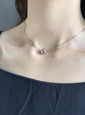 圆珠高级感气质太钢项链锁骨链