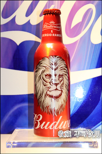 百威啤酒铝瓶 西甲 皇马 足球4号 拉莫斯 纪念收藏 1瓶 空瓶原盖