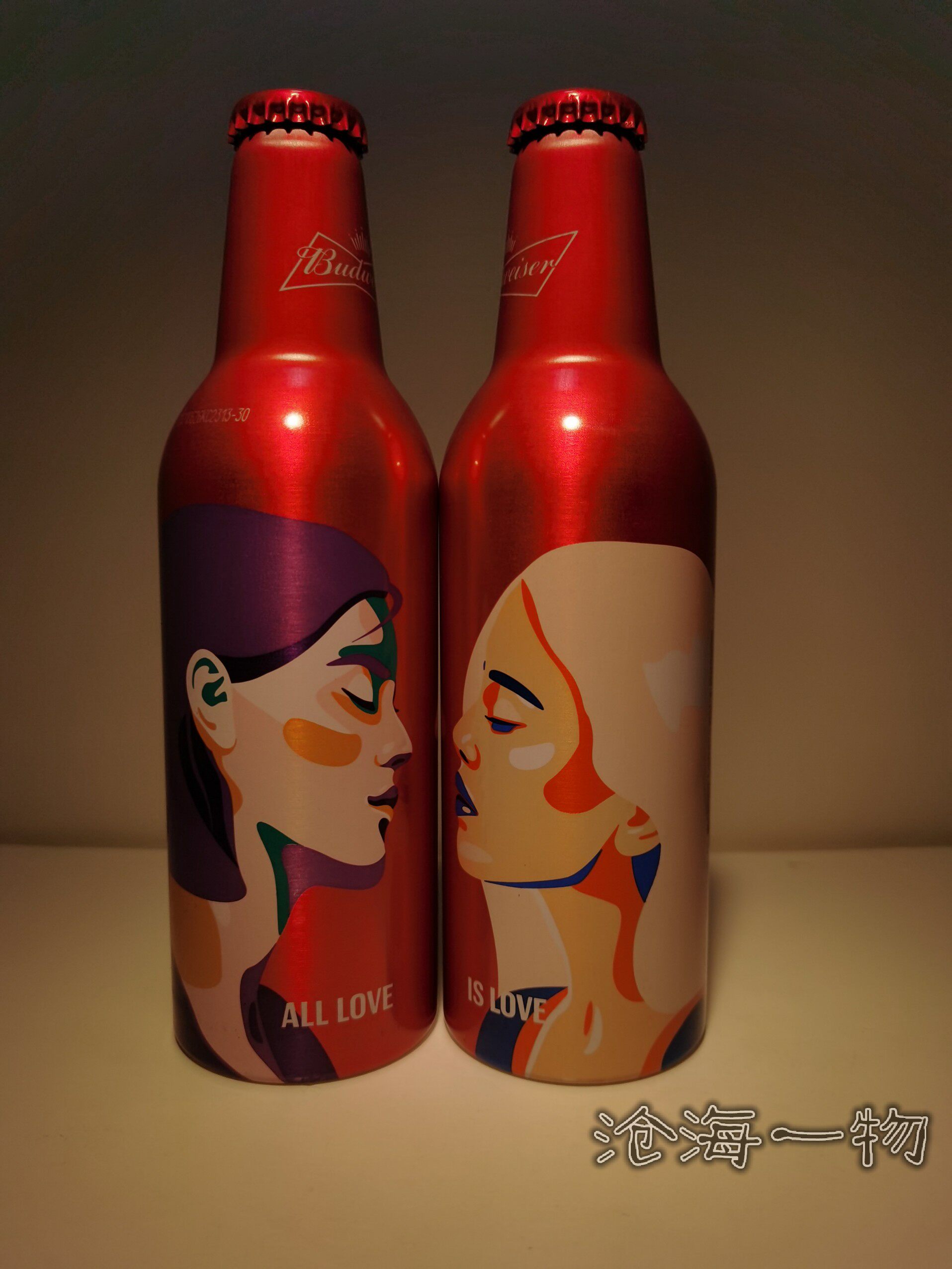 百威啤酒 铝瓶 定制 亲吻瓶 七夕 情人节  2019 21年 不可饮用