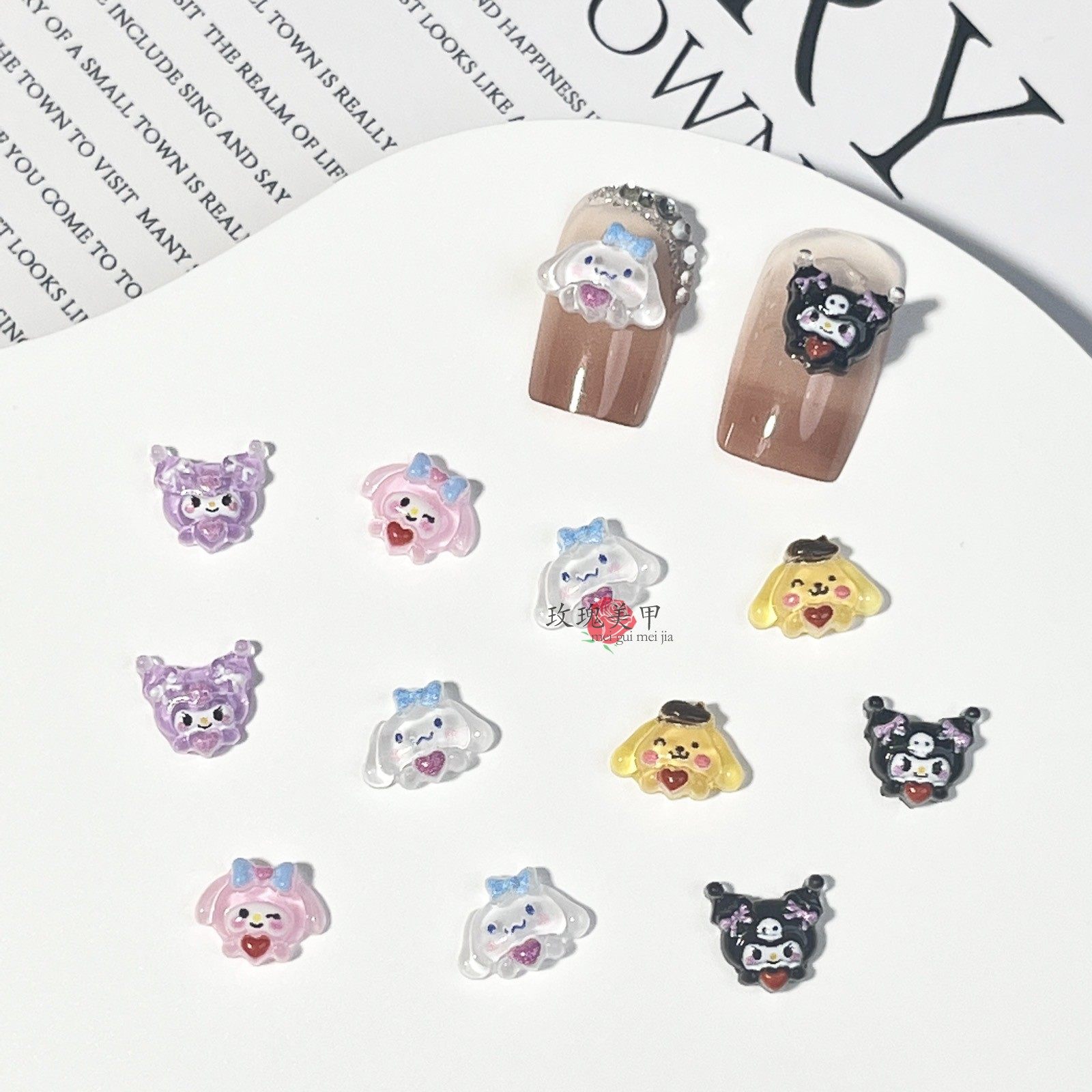 迷你卡通儿童美甲钻饰 爱心公仔指甲贴片 穿戴甲美甲饰品卡砖材料,彩妆/香水/美妆工具,美甲工具,淘宝优惠券,粉丝福利购,淘宝优惠卷