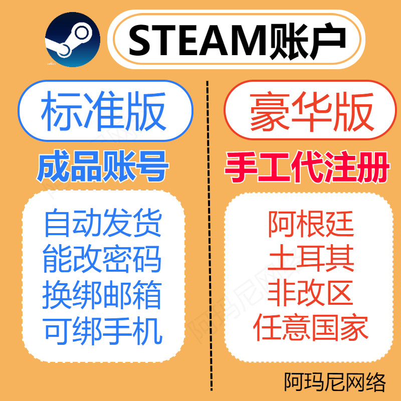 steam全新小号空白账户帐号A区阿区土区阿根廷土耳其纯手工代注册怎么样,好用不?