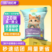 比亿奇小颗粒猫砂结团除臭无尘膨润土猫砂 20公斤防臭矿石矿砂 包邮