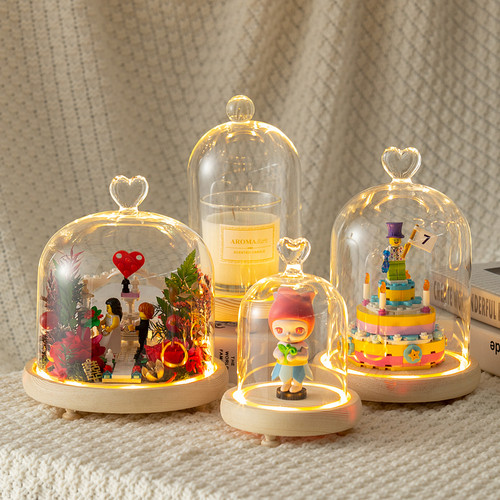 适用婚礼现场积木玻璃罩带灯光