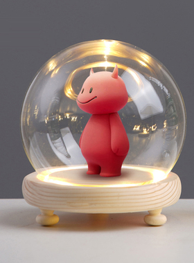 适用李宇春Casual随意牛标准版球形带灯玻璃罩可爱牛棚圆球防尘罩