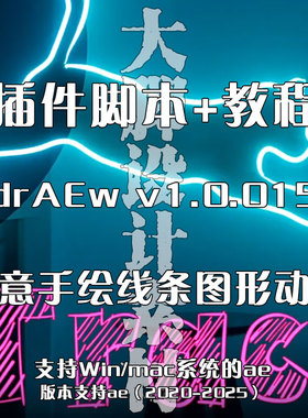 AE插件脚本 drAEw v1.0.015 创意手绘线条图形动画  win