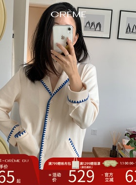 CremeSu牛奶绒冬季新品睡衣女松弛系列情侣家居服套装亲肤保暖厚