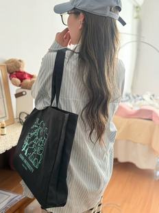 外贸帆布包出口日本纯棉黑色布兜