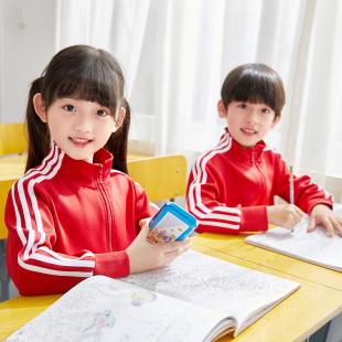 幼儿园园服秋冬装 加绒两件套一年级小学生校服中国风红色儿童班服