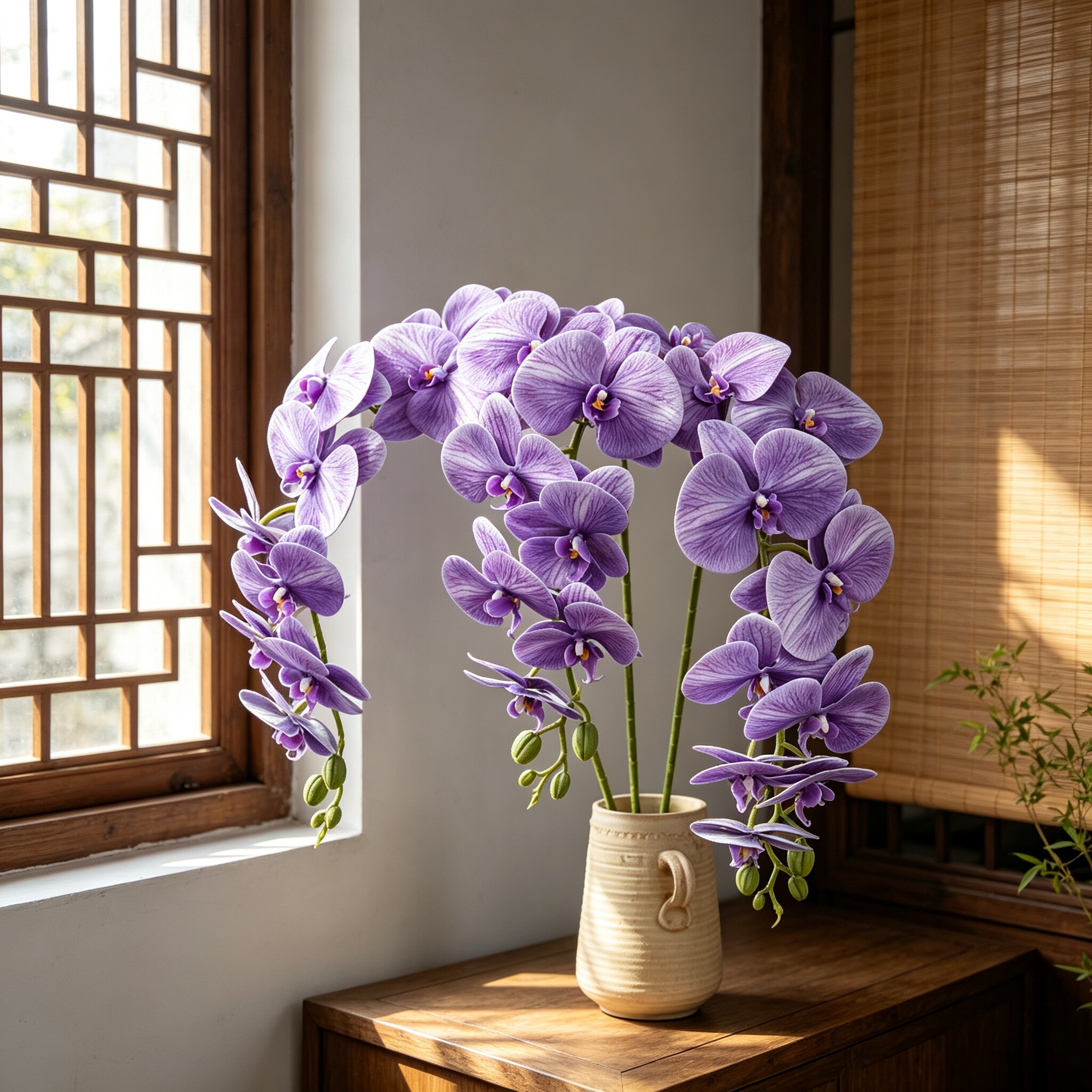 高档单支仿真蝴蝶兰花艺客厅花瓶插花轻奢桌面玄关装饰仿真花干花