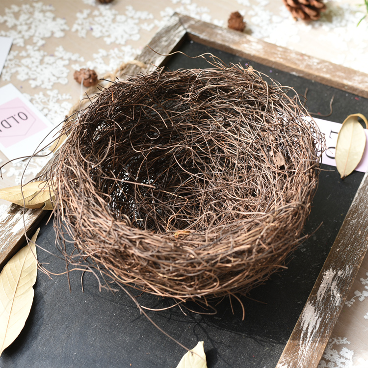 鸟巢仿真摆件编织工艺品