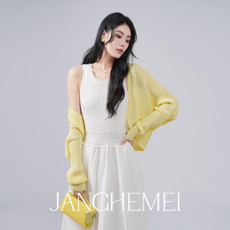 JANGHEMEI【长袖开衫针织衫】设计感小众纯色薄款百搭上衣女夏季 女装/女士精品 毛针织衫 原图主图