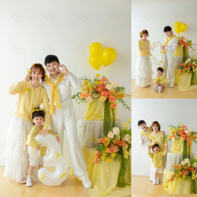 亲子家庭装亲子摄影主题照相服装