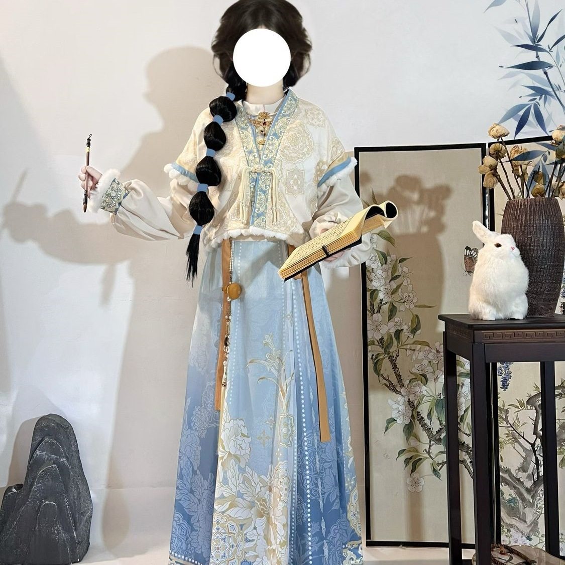 诗鸢【印月 】原创汉服女秋冬款加绒唐褙子破裙汉元素拜年服套装,女装/女士精品,汉服套装,淘宝优惠券,粉丝福利购,淘宝优惠卷