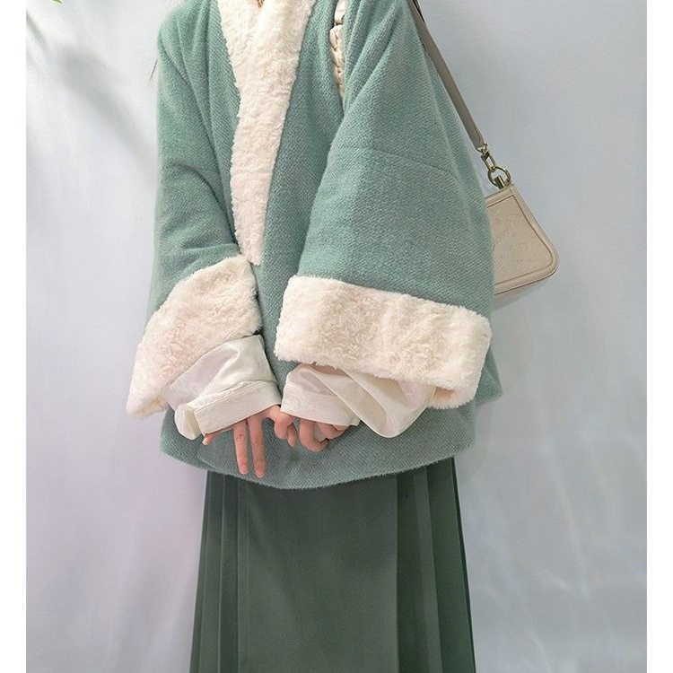 诗鸢2026新款清冷感国风改良明制对穿交袄秋冬汉服半袖通勤,女装/女士精品,汉服套装,淘宝优惠券,粉丝福利购,淘宝优惠卷