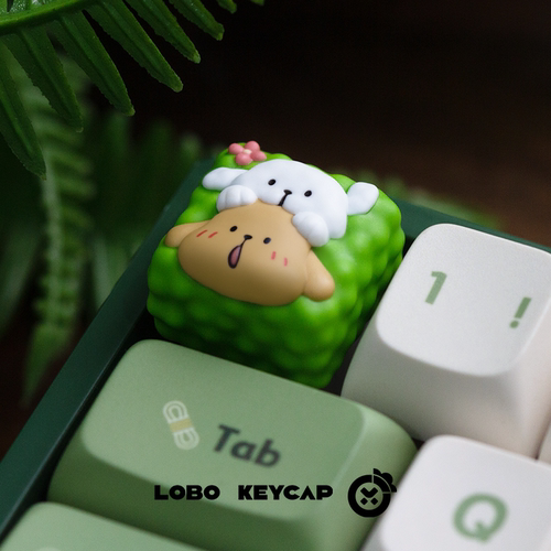 线条小狗可爱键帽树脂个性键帽