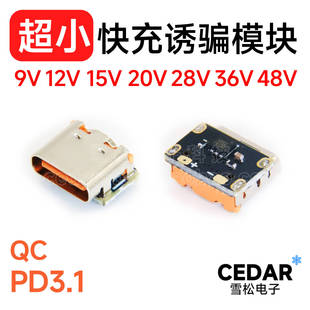 PD取电诱骗器负载申请高电压TYPEC插头连接器QC协议快充头笔记本