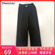 女 简约通勤职业高腰显瘦压褶直筒裤 新款 高腰长裤 朵以2025冬季