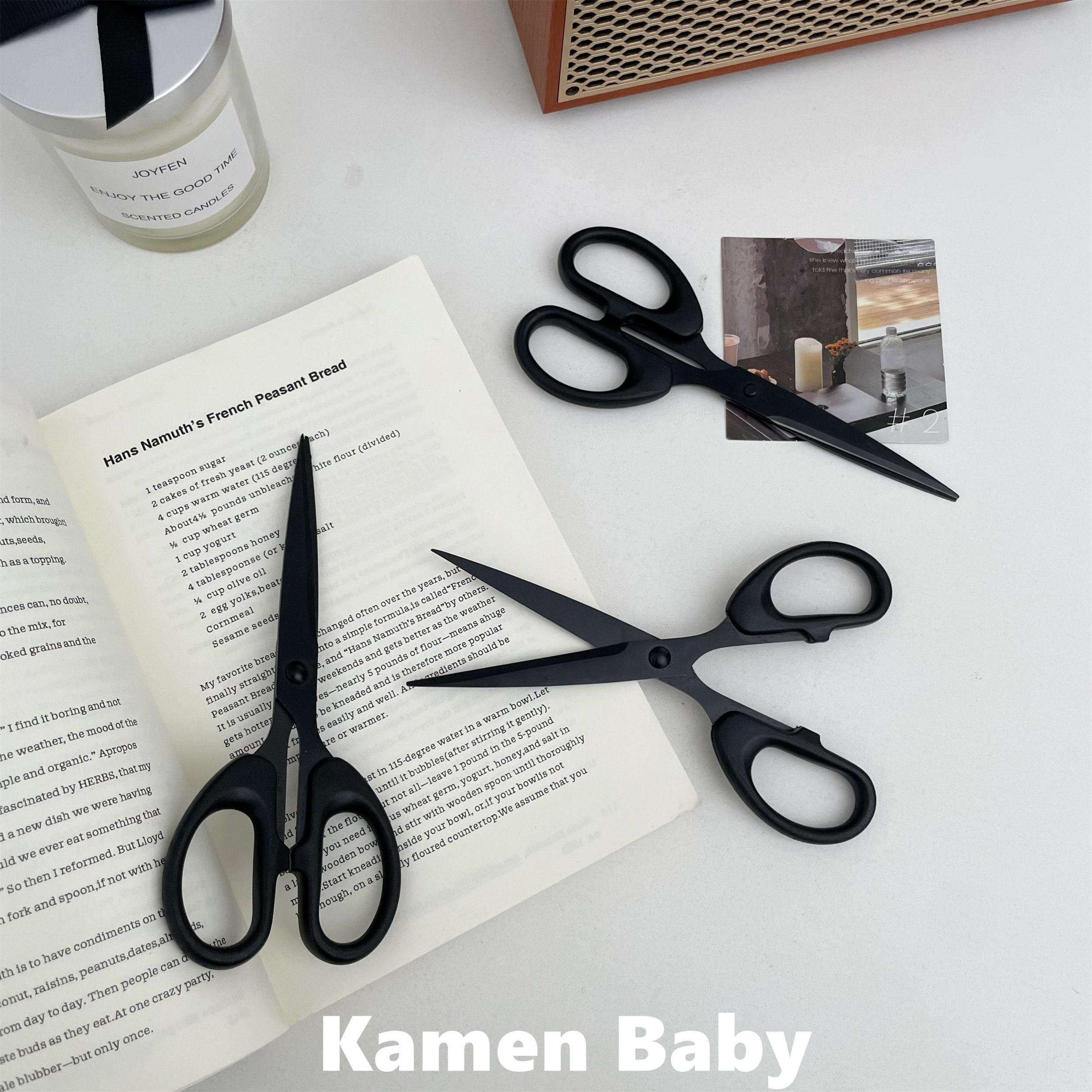 高级纯黑剪刀手工剪纸剪子小号学生家用半圆手柄剪刀文具办公用品