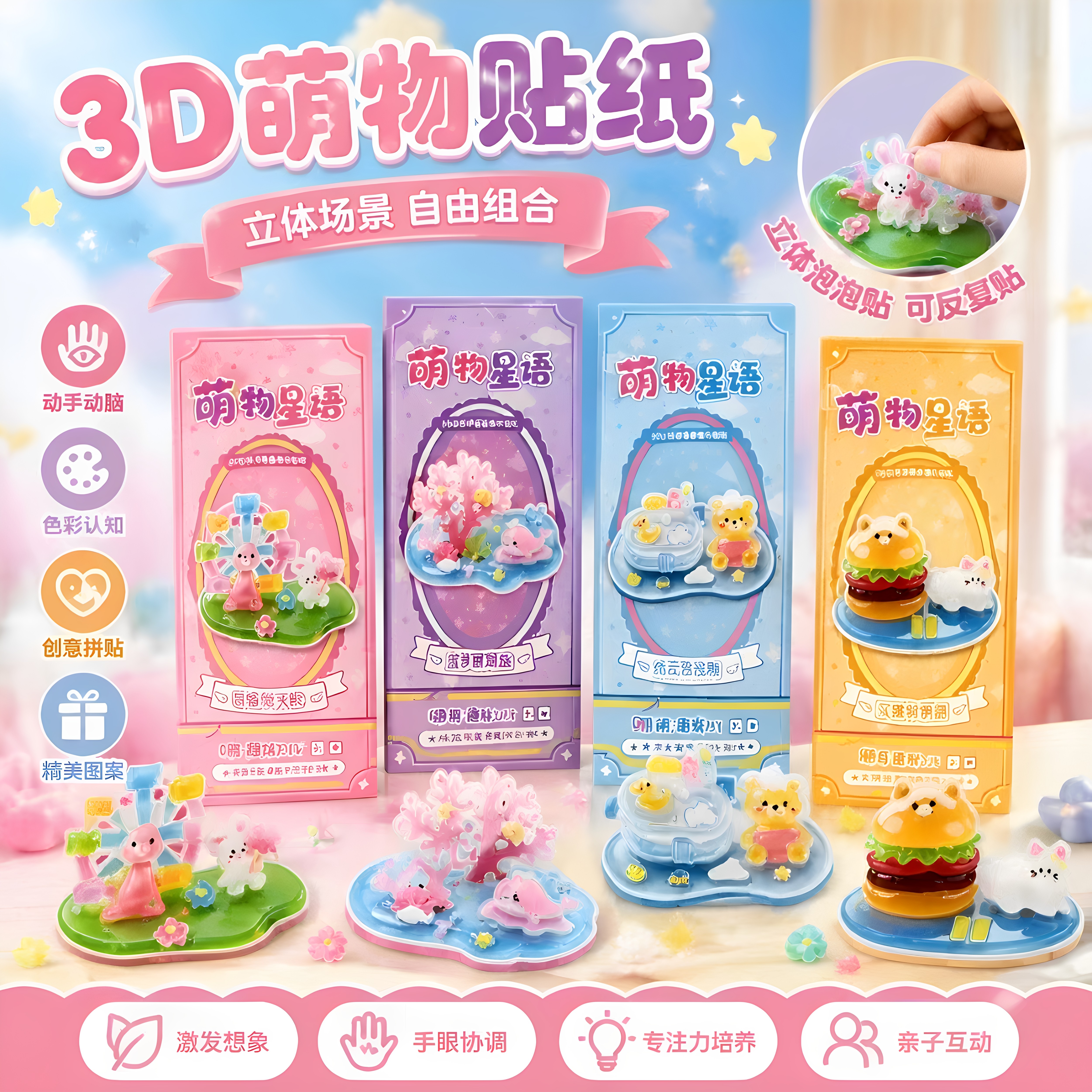 学生奖励浮雕DIY益智解压贴纸