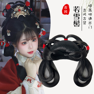 汉服假发包古风明制唐风一体式懒人小财神发髻可变型古装百搭造型