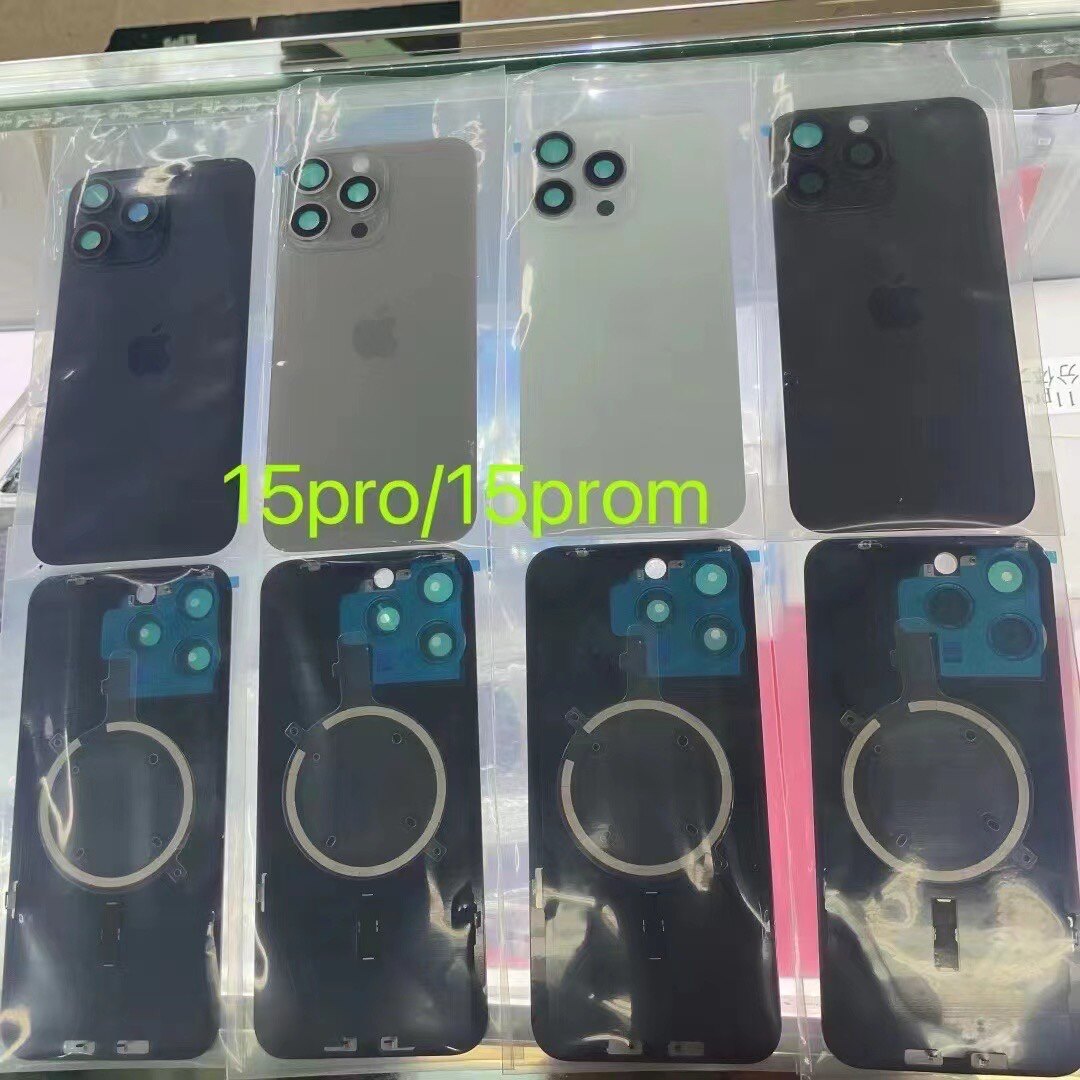 适用于苹果15代后盖玻璃 iPhone15Promax后壳玻璃 焊好原镜片磁铁