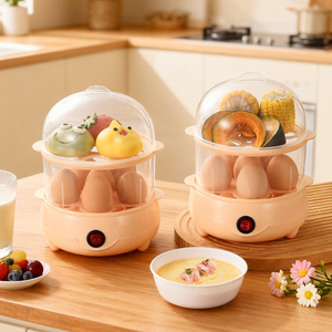 玩皮熊蒸蛋器防干烧迷你煮蛋器温泉蛋多功能家用煮蛋羹小型早餐机