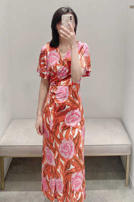 茶歇裙浪漫印花气质度假优雅飘逸