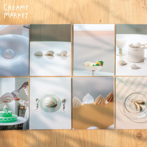 Creamy Market一朵奶油原创摄影明信片珠光卡片礼物套装