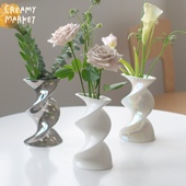 Creamy 饰 Market奶油陶瓷花瓶宅寂风桌面摆件客厅插花现代简约装