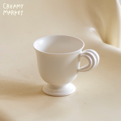 CreamyMarket一朵奶油原创奶油法式陶瓷咖啡杯复古可爱
